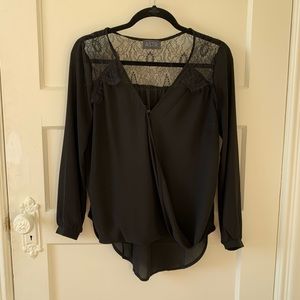 Black long sleeve lace ASTR top